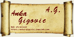 Anka Gigović vizit kartica